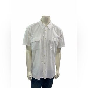 Gap 1969 Men’s Size XL Short Sleeve Solid White Button Up Shirt